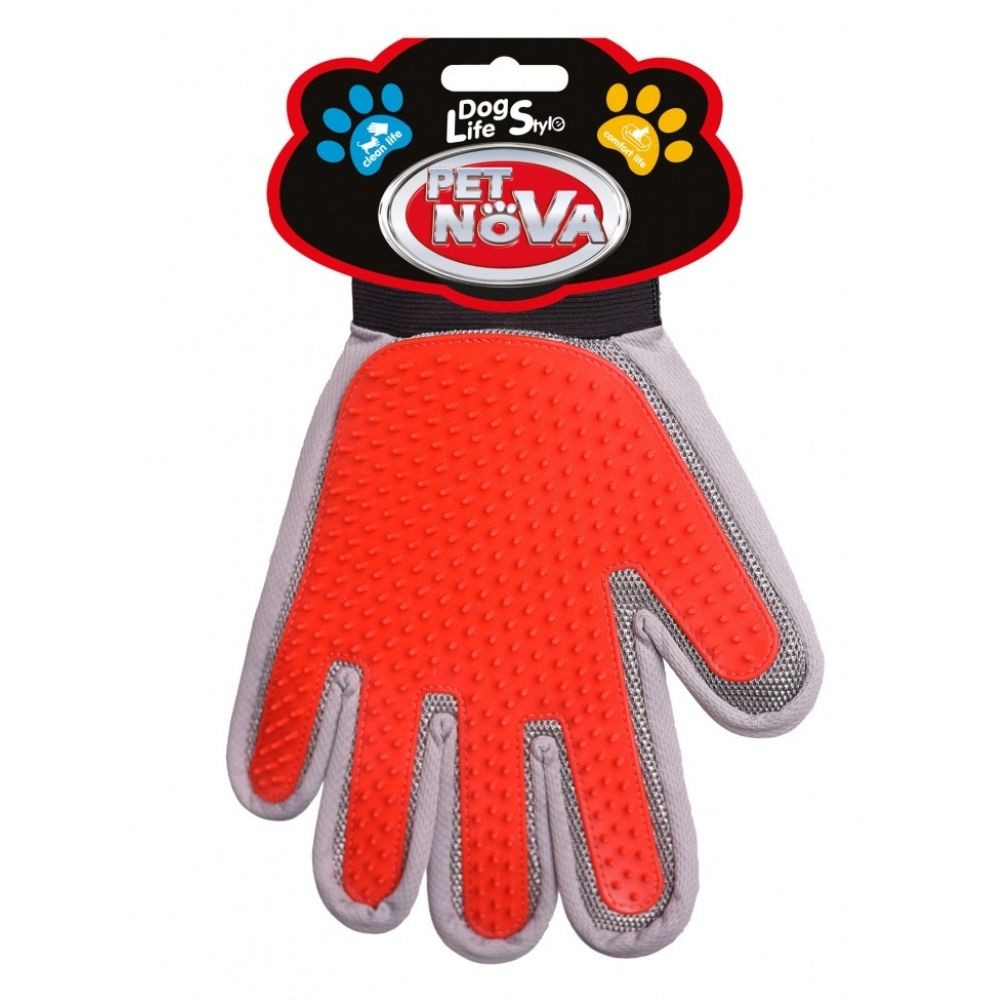 Oboustranná rukavice na vyčesávání srsti – levá ruka