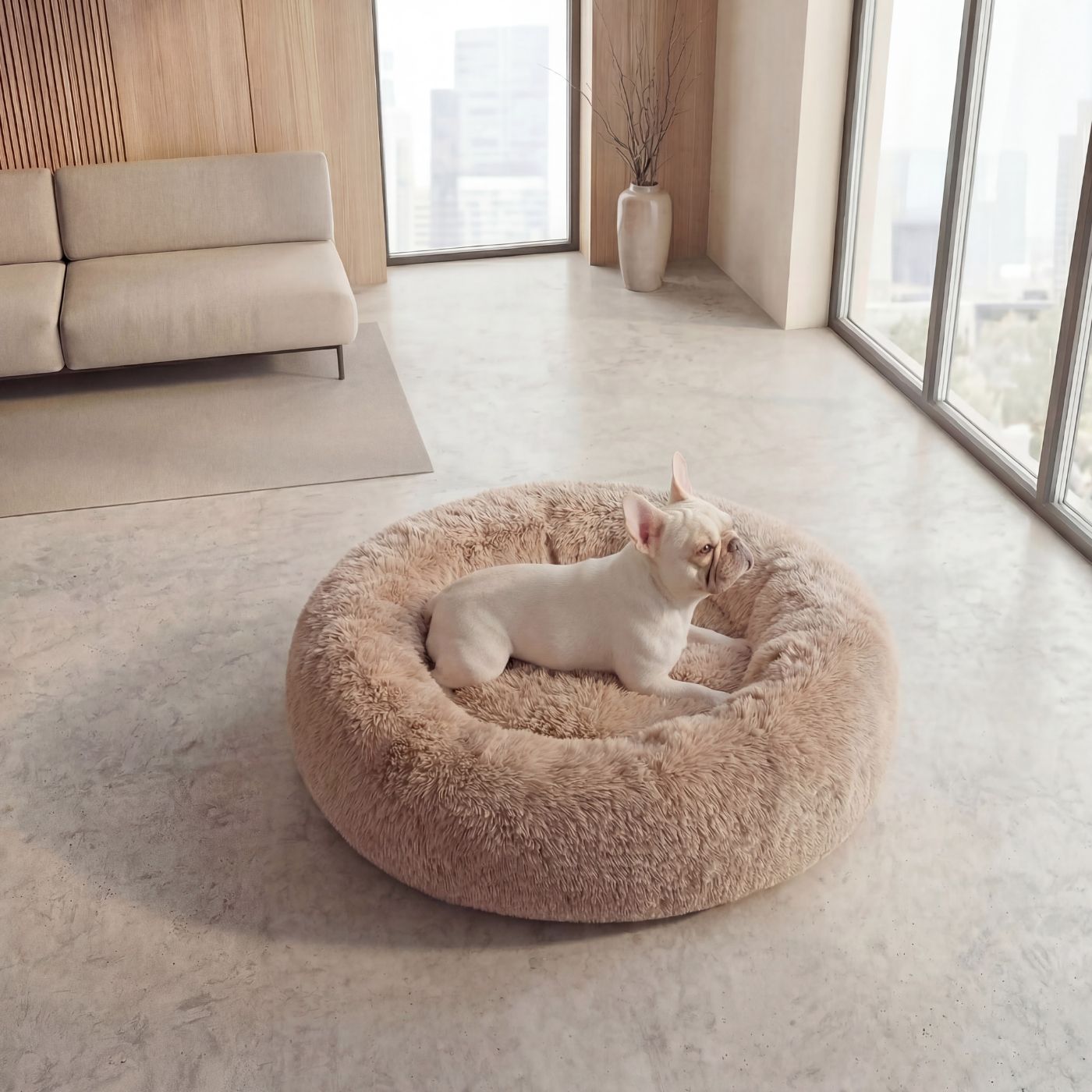 Pelíšek pro psa OBLÁČEK PREMIUM Světle hnědý