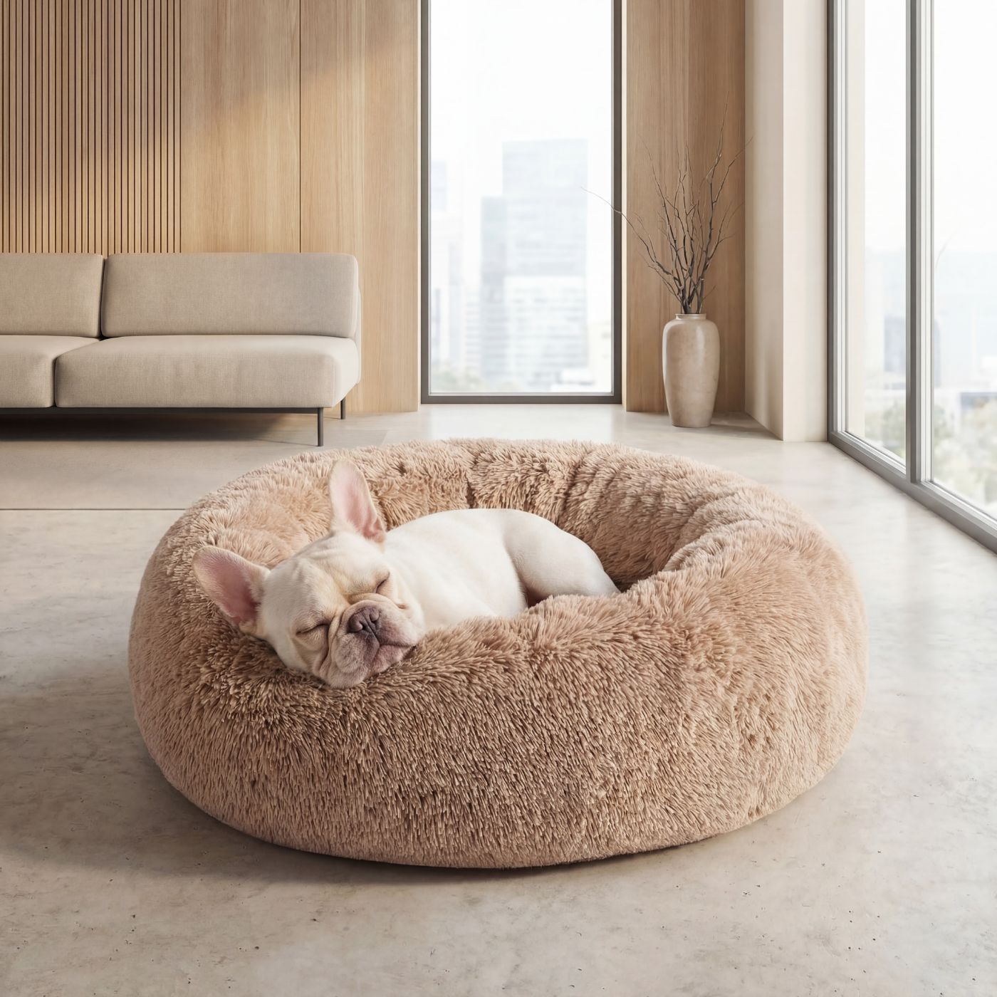 Pelíšek pro psa OBLÁČEK PREMIUM Světle hnědý