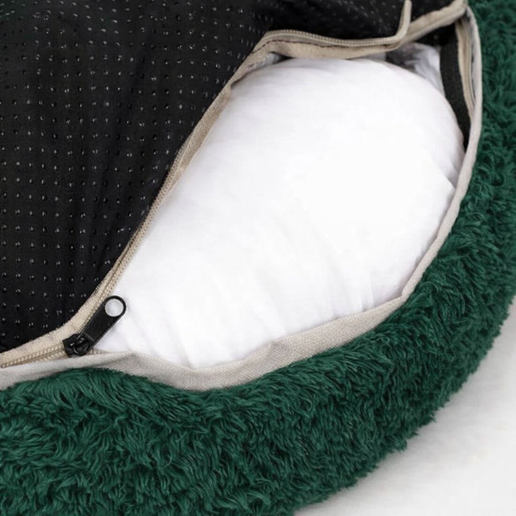 Silná výplň plyšového pelíšku pro psy – pohodlí a opora, zelená